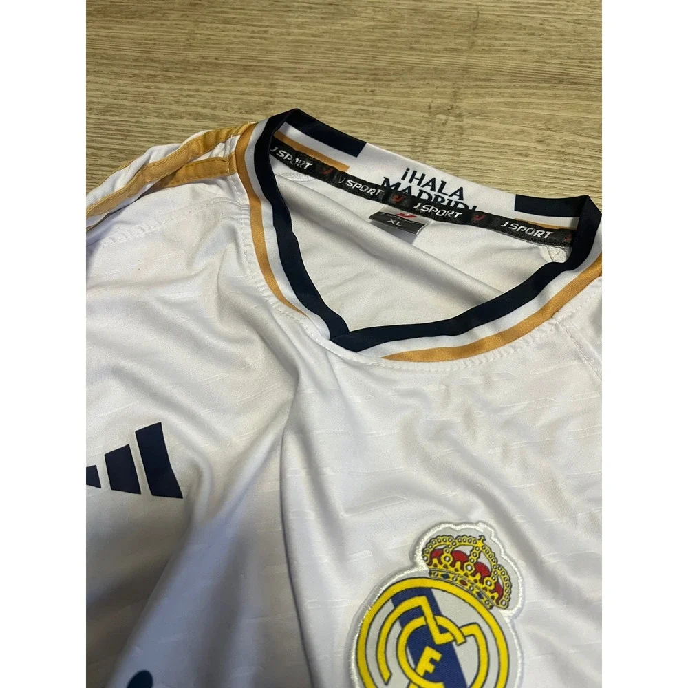 Real Madrid 2023-24 Home‎ Jersey White Gold Mens XL Soccer Shirt Jsport